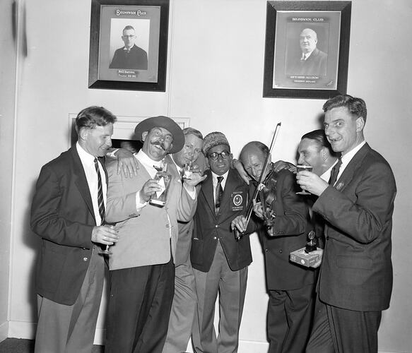 Group Portrait of Seven Men, Brunswick Club, Brunswick, Victoria, 1956