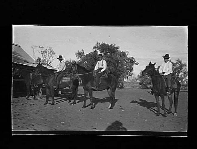 Negative - three Men on Horseback