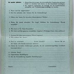Form - 'Erster Kartenbrief',  Federal Ministry for Interior, Austria, circa 1959