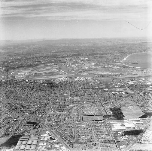 Negative - Aerial View of Footscray and Surrounding Suburbs, Victoria, 17 Nov 1958