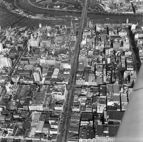 Negative - Aerial View of Melbourne, circa 1965