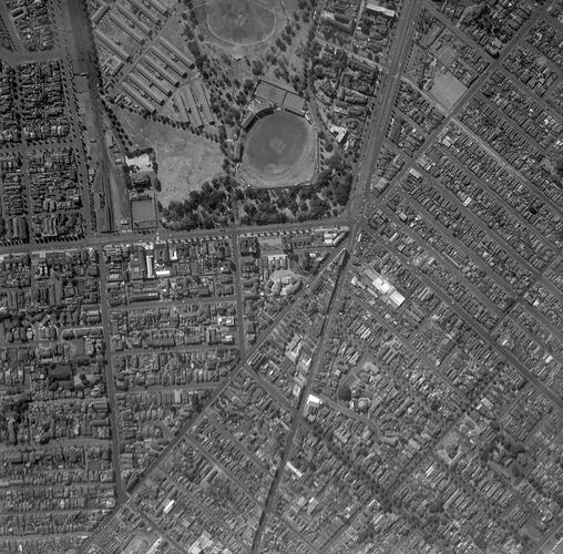 Negative - Aerial View of Albert Park, Victoria, 28 Feb 1956
