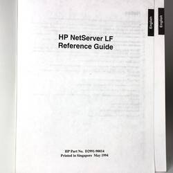 Manual - HP, Reference Guide, Netserver LF, 1994