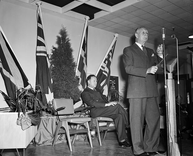 W.D. & H.O. Wills, Man Giving a Speech, Victoria, 04 Jun 1959