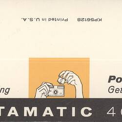 Label - Eastman Kodak Company, 'Kodak Instamatic 404 Outfit', 1965