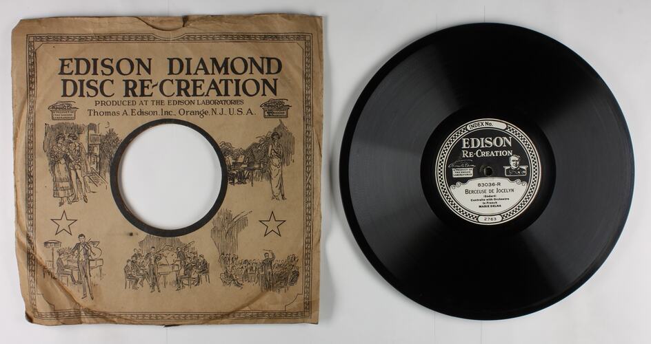 Disc Recording - Edison, Double-Sided, 'Explanatory Talk' & 'Berceuse De Jocelyn', 1919-1929
