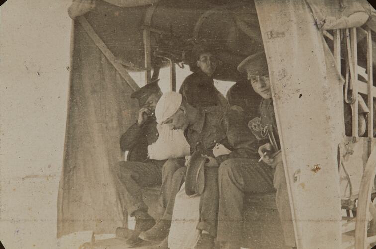 Wounded Soldiers in Ambulance, Dardanelles, World War I, 1914-1918
