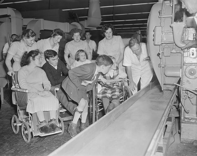 W.D. & H.O. Wills, Children Visiting Tobacco Factory, Virginia Park, Victoria, 08 Sep 1959
