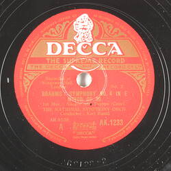 Disc Recording - The Decca Record Co. Ltd., Double-Sided, 'Brahms: Symphony No. 4 In E Minor, Op. 98', 1st Movement &  4th Movement, Unknown Date