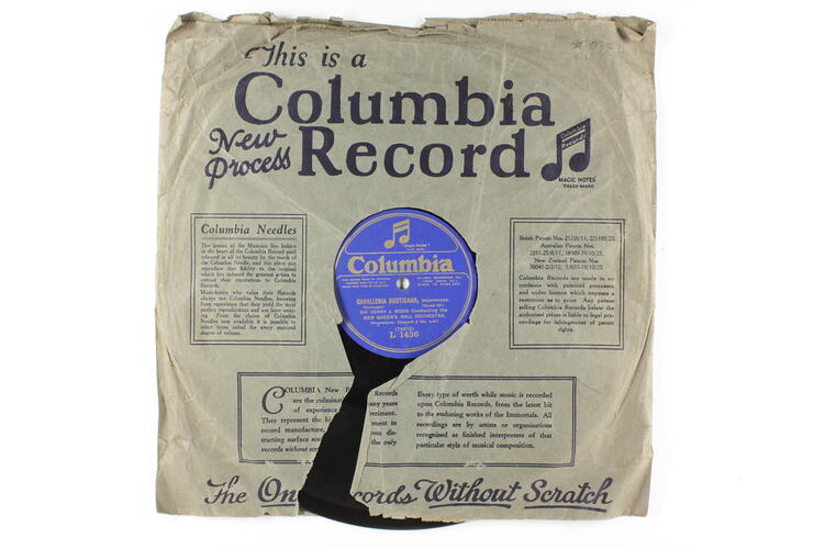 Disc Recording - Columbia Graphophone Co., Double-Side, 'Cavalleria Rusticana, Intermezzo' & 'William Tell, Overture (in three parts)', 1920-mid 1930s