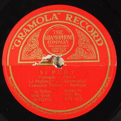 Disc Recording - Gramola,  Double Sided, 'Un Nido De Memorie' & 'Si Puo' (Il Pagliacci), 1927-1938