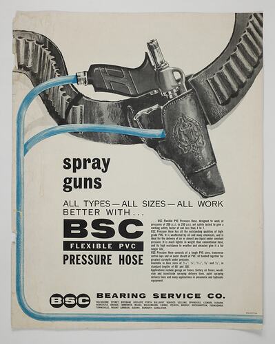 Product Information - Bearing Service Co. of Australia Pty Ltd (BSC),Pressure Hoses,circa 1960