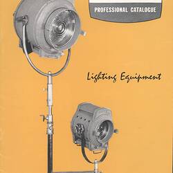 Cover page with photograph of studio lights.