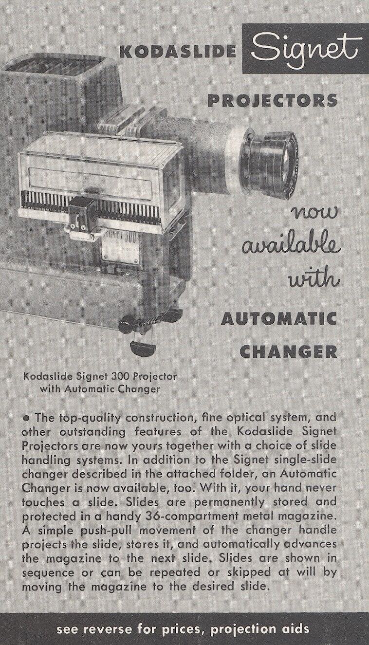 Publicity Flyer Eastman Kodak, 'Kodaslide Projectors', 1955