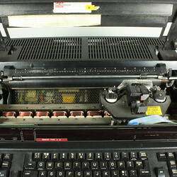 Typewriter and accessories.