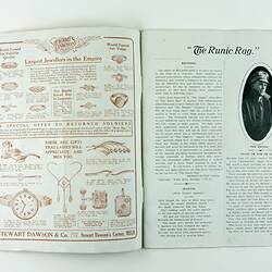 Open booklet showing inside cover and page 1.