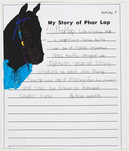 Letter - My Story of Phar Lap, Isaac Weeks, 1999