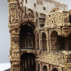 Model of Colosseum made of cork. Detail of external wall.