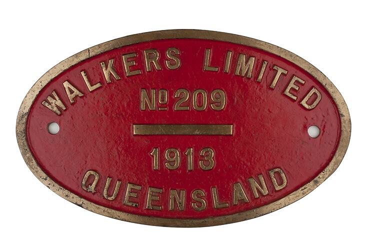 Locomotive Builders Plate - Walkers Ltd, 1913