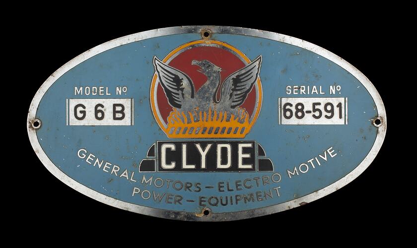 Locomotive Builders Plate - Clyde Engineering Co. Ltd., Granville Works, New South Wales, 1963-1968