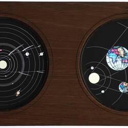 Lantern Slide - Astronomical, Multiple Slide, 'Newtonian System' and 'Earth's Shadow', England, circa 1847