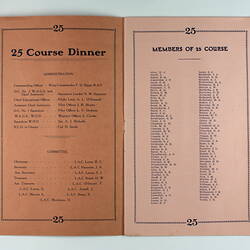 Printed inside pages of menu.