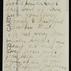 Postcard with handwritten text in faded black ink.