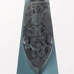 Grey ship model. Rear view.