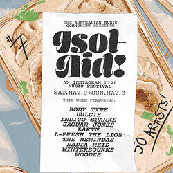 Isol-Aid Online Music Festival, Edition 7, Designed by Sebastian White, 2-3 May 2020