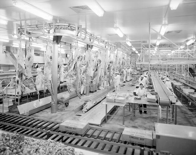Negative - Workers in a Meat Processing Plant, 1974