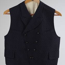 Waistcoat - Navy Wool With White Spots, Ichizo Sato Tailor, South Yarra, circa 1910