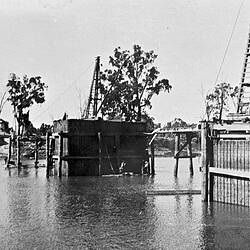 Negative - Bridge Construction, Robinvale, Victoria, circa 1920