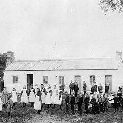 Negative - School in Shearer's Quarters, Wando Vale, Casterton District, Victoria, circa 1904