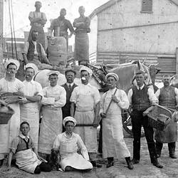 Negative - Workers at Stewart's Bakery, Footscray, Victoria, circa 1915