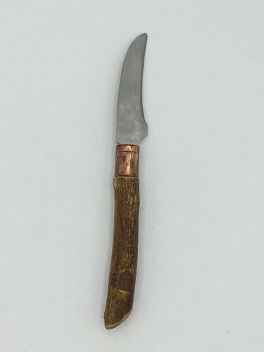 HT 58389, Knife - Metal With Carved Wooden Handle, Joseph Scerri, Brunswick, circa 1980s-2010s (ART & CRAFT), Object, Registered