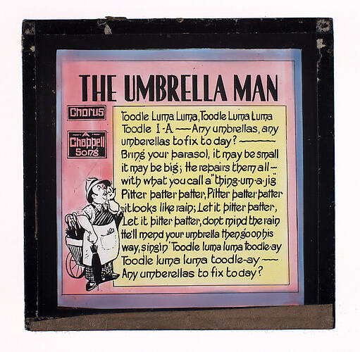 Lantern Slide - 'The Umbrella Man'