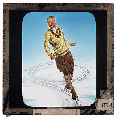 Lantern Slide - Universal Opportunity League, Man Iceskating