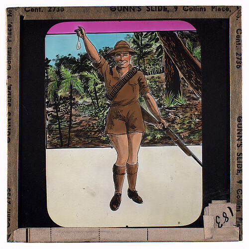 Lantern Slide - Universal Opportunity League, Hunter with Rifle