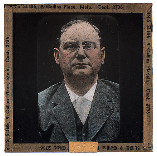 Lantern Slide - Universal Opportunity League, Male Portrait