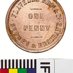 Token - 1 Penny, Flavelle Bros, Opticians & Jewellers, Sydney, New South Wales, Australia, 1850-1862