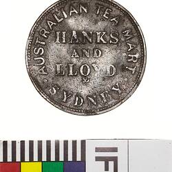Token - Halfpenny, Hanks & Lloyd, Australian Tea Mart, Sydney, New South Wales, Australia, 1855