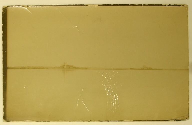 River with ships at distance.