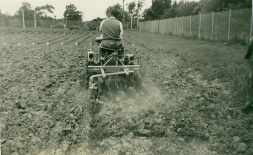 Photograph - Tractor towing a wheeled stuble mulcher