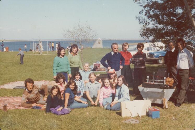 Digital Photograph - Family Picnic with Spit Roast, Greenvale, 1978