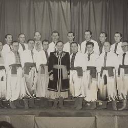 Digital Photograph - Ukrainian Male Choir, in Traditional Costume, South Melbourne Town Hall, 1955