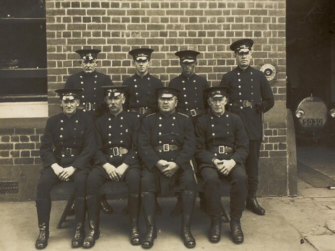 Digital Photograph - Staff Photograph of Williamstown Fire Brigade, 1928