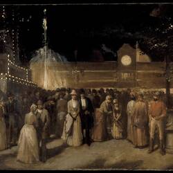 William Powell Frith painting , An evening at the International Exhibition, Carlton Buildings, Melbourne, 1888