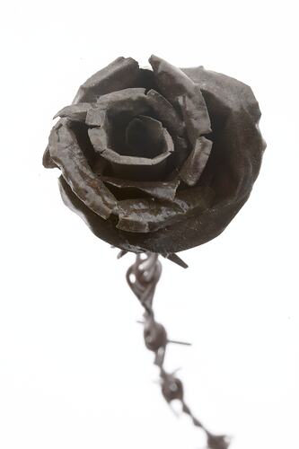 Wire rose made of metal.