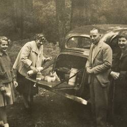 Family Picnicking out of the Boot of their Car, Sherbrooke Forest, 1955