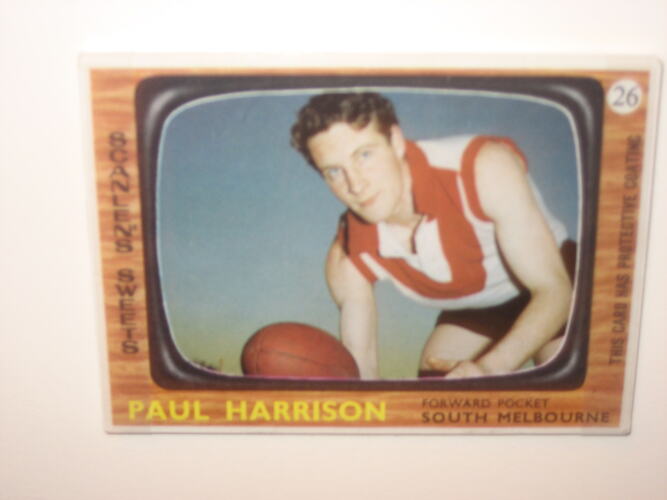 Football Card - Paul Harrison, Scanlen's Sweets, 1967